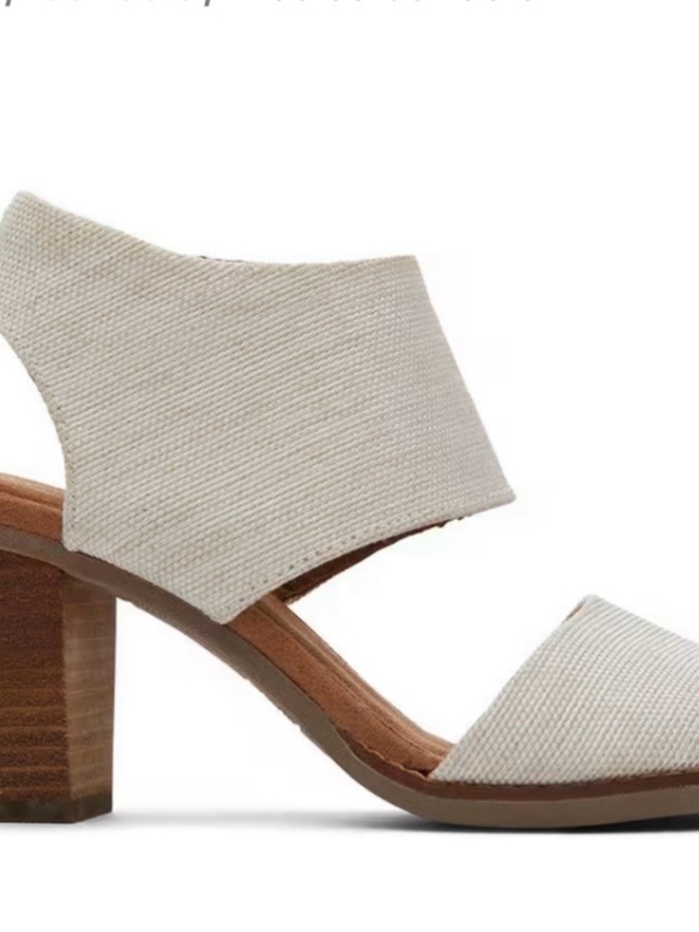 Toms Majorca City Wide Canvas  Block Heel Sandal Size 7.5